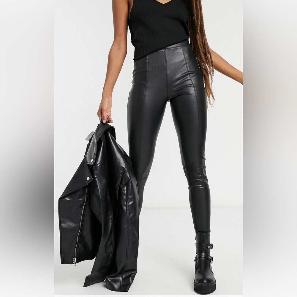 Top shop moto faux leather leggings